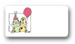 Dinky Designs Gift Stickers - Cats & Party Hat (114C)