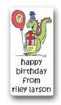 Dinky Designs Gift Stickers - Dino With Balloon (111D)
