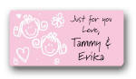 Dinky Designs Gift Stickers - Girls With Hearts (126G)