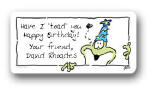 Dinky Designs Gift Stickers - Toad In Party Hat (109T)