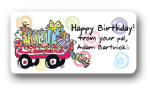 Dinky Designs Gift Stickers - Wagon Load of Presents (119W)