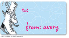 Dinky Designs - Holiday Calling Card Stickers (Figure 8 skates) (CCS-706F-02)