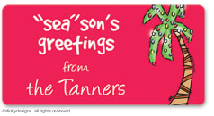 Dinky Designs - Holiday Calling Card Stickers (Holiday palm tree ) (CCS-791H)