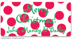 Dinky Designs - Holiday Calling Card Stickers (Cranberry holiday dots) (CCS-818C)
