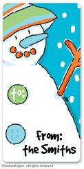 Dinky Designs - Holiday Calling Card Stickers (Blue man snowman) (CCS-820B)