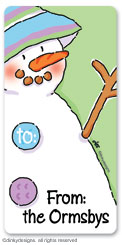 Dinky Designs - Holiday Calling Card Stickers (Lavender & lime snowman) (CCS-824L)