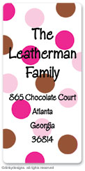 Dinky Designs - Holiday Calling Card Stickers (Chocolate and pink dots) (CCS-847C)