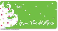 Dinky Designs - Holiday Calling Card Stickers (Green - white Christmas) (CCS-853G)