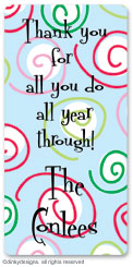 Dinky Designs - Holiday Calling Card Stickers (Curly swirly dots - blue) (CCS-855C)