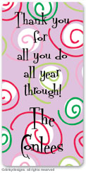 Dinky Designs - Holiday Calling Card Stickers (Curly swirly dots - lilac) (CCS-858C)