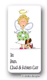 Dinky Designs Holiday Stickers - Angel With puppy