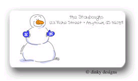 Dinky Designs Holiday Stickers - Blue Mitten Snowman