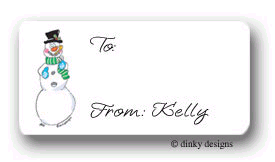 Dinky Designs Holiday Stickers - Candy Cane Snowman