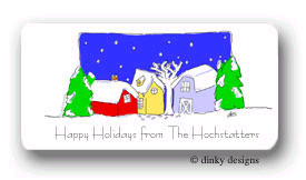 Dinky Designs Holiday Stickers - Housetops