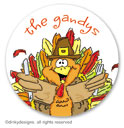 Dinky Designs - Holiday Small Round Stickers (Thomas Turkey) (RRS2-842T)