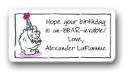 Dinky Designs Gift Stickers - Bear With Cupcake (118B)