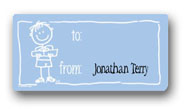 Dinky Designs Gift Stickers - Boy With Present (123B)