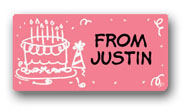 Dinky Designs Gift Stickers - Cake & Party Hat (125C)