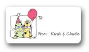 Dinky Designs Gift Stickers - Cats & Party Hat (114C)