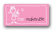 Dinky Designs Gift Stickers - Girl With Present (122G)