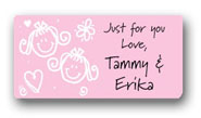 Dinky Designs Gift Stickers - Girls With Hearts (126G)