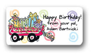 Dinky Designs Gift Stickers - Wagon Load of Presents (119W)