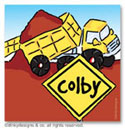 Dinky Designs Gift Stickers - Big Dump Truck (Square) (SQ1-146B-04)