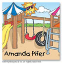 Dinky Designs Gift Stickers - Playground Party (Square) (SQ1-558P)