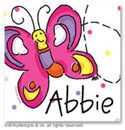 Dinky Designs Gift Stickers - Pansy Flutterby (Square) (SQ1-724P)