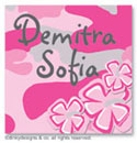 Dinky Designs Gift Stickers - Pink Camoflage (Square) (SQ1-778P)