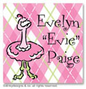 Dinky Designs Gift Stickers - Argyle Ostrich (Square) (SQ1-780A)