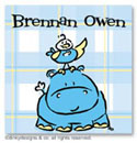 Dinky Designs Gift Stickers - Hippo Birdie (Square) (SQ1-781H)