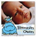 Dinky Designs Gift Stickers - Hippo Birdie With Photo (Square) (SQ1PW-781H)