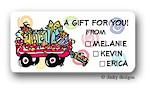 Dinky Designs Gift Stickers - Wagon Full of Gifts Check Box
