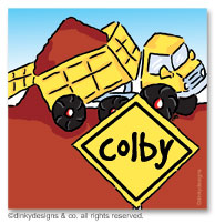 Dinky Designs Gift Stickers - Big Dump Truck (Square) (SQ1-146B-04)