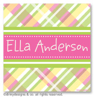 Dinky Designs Gift Stickers - Addie Plaidie (Square) (SQ1-878A)