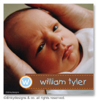 Dinky Designs Gift Stickers - Blue Chocolate With Photo (Square) (SQ1P-882B)