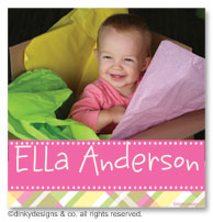 Dinky Designs Gift Stickers - Addie Plaidie With Photo (Square) (SQ1PW-878A)
