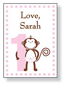 Inkwell Gift Stickers - 1st Monkey Girl (S1-111Z)