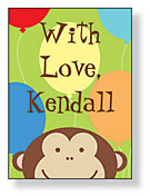 Inkwell Gift Stickers - Peeking Monkey (S1-161Z)