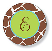 Inkwell Gift Stickers - Brown Giraffe (Round) (SC-46Z)