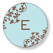 Inkwell Gift Stickers - Blue Vines (Round) (SC-50Z)