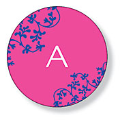 Inkwell Gift Stickers - Pink Vines (Round) (SC-51Z)