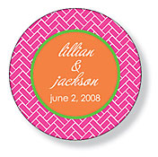 Inkwell Gift Stickers - Pink Weave (Round) (SC-53Z)