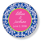 Inkwell Gift Stickers - Navy Scroll (Round) (SC-55Z)