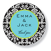 Inkwell Gift Stickers - Black Scroll (Round) (SC-56Z)