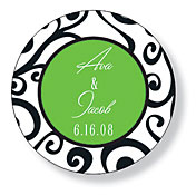 Inkwell Gift Stickers - Curls White (Round) (SC-58Z)
