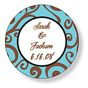 Inkwell Gift Stickers - Curls Blue (Round) (SC-59Z)