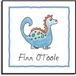 Kelly Hughes Designs - Vinyl Gift Stickers (Blue Dinosaur - Kids) (s333)