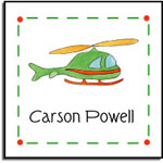 Kelly Hughes Designs - Vinyl Gift Stickers (Helicopter - Kids) (s364)